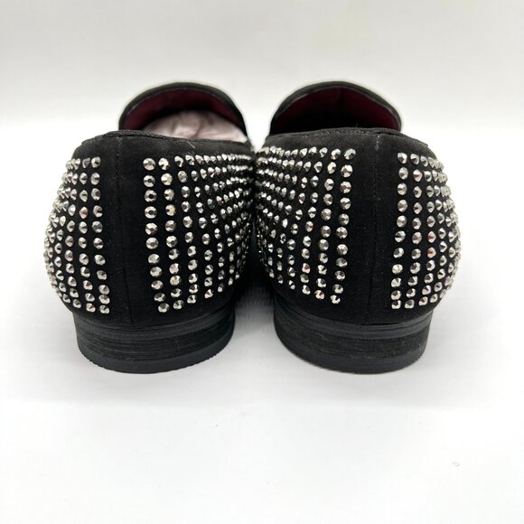 Steve Madden Mens 9 Caviarr Black Silver Studded Loafers‎ Dress Shoes - Picture 7 of 13